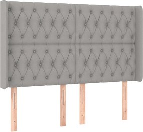 vidaXL Κρεβάτι Boxspring με Στρώμα &amp; LED Αν.Γκρι 140x200εκ. Υφασμάτινο