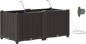 vidaXL Γλάστρα Κήπου 2 τμχ. Καφέ 80 x 40 x 37,5 cm PP