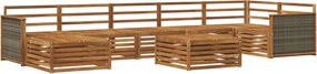 vidaXL Σειρά Καναπέ Εξωτερικού 8 pcs Φυσικό