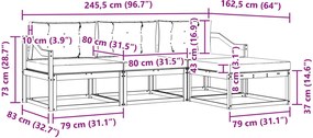 vidaXL Σειρά Καναπέ Εξωτερικού 4 pcs Λευκό και Μπεζ Πολυεστέρας