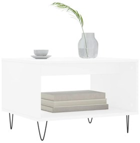 vidaXL Τραπεζάκι Σαλονιού Λευκό 60 x 50 x 40 εκ. από Επεξεργ. Ξύλο