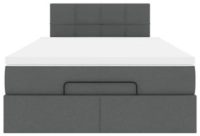 Οθωμανικό κρεβάτι με στρώμα Σκούρο γκρι 120x190 cm Ύφασμα 3311443