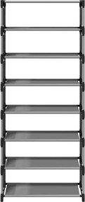 vidaXL Ράφι παπουτσιών 8-βαθμίδων γκρι 54x28x124 cm μη υφασμένο ύφασμα
