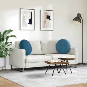 vidaXL Μαξιλάρια καθισμάτων 2 pcs Μπλε Ø50 x 19 εκ Βελούδο
