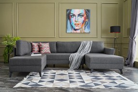 Corner Sofa-Bed Eris - Anthracite Anthracite