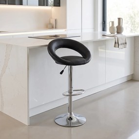 ΚΑΡΈΚΛΕΣ &amp; ΠΟΛΥΘΡΌΝΕΣ SASHA BLK/CHR PU ADJ BAR STOOL ATMOSPHERA 114600A