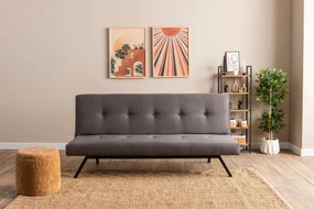 Τριθέσιος Καναπές Κρεβάτι Γκρι NILUNE 64x180x78