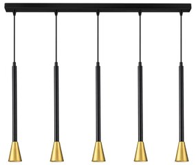 Φωτιστικό Οροφής - Ράγα 01164-12BR GU10 100cm Black-Gold Luma