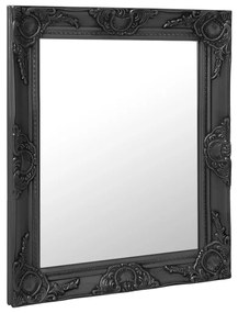 Καθρέφτης Τοίχου με Μπαρόκ Στιλ Μαύρος 50 x 60 εκ. - Μαύρο