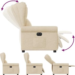 vidaXL Πολυθρόνα Ανακλινόμενη Ηλεκτρική Κρεμ Υφασμάτινη