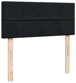 vidaXL Κρεβάτι Boxspring με Στρώμα Μαύρο 120x190 εκ. Βελούδινο