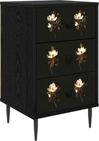 vidaXL Κομοδίνο BREMEN Μαύρη Δρυς 36 x 33 x 61 εκ. Επεξεργασμένο Ξύλο