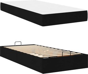 vidaXL Σκελετός κρεβατιού με στρώμα 2 pcs Μαύρο ύφασμα