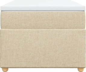 vidaXL Κρεβάτι Boxspring με Στρώμα Κρεμ 80 x 200 εκ. Υφασμάτινο