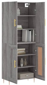 vidaXL Ντουλάπι Γκρι Sonoma 69,5 x 34 x 180 εκ. Επεξεργασμένο Ξύλο
