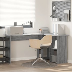 vidaXL Γκρι Γραφείο Υπολογιστή Γκρι Sonoma MDF Μεσαίο Αποθήκευση