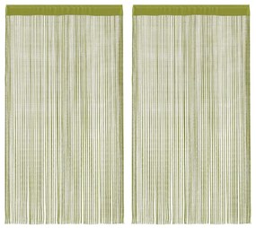 vidaXL Κουρτίνες με Κρόσσια 2 τεμ. Πράσινες 140 x 250 εκ.