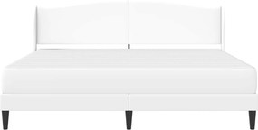 vidaXL Σκελετός Κρεβατιού με κεφαλάρι Λευκό 180 x 200 cm Τεχνητό Δέρμα