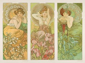 Αναπαραγωγή The Precious Stones: Topaz, Amethyst & Emerald, Alfons Mucha