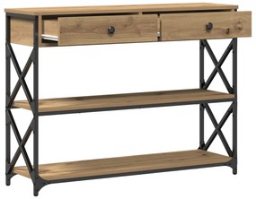vidaXL Τραπέζι Σαλονιού Artisan Oak 100x28x75 εκ. Κατασκευασμένο από Ξύλο και Ατσάλι