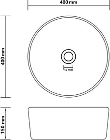 vidaXL Νιπτήρας Πολυτελής Στρογγυλός Κρεμ Ματ 40 x 15 εκ. Κεραμικός