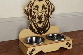 Intra απο ξύλο plywood  Χρώμα wenge 3mm-4mm πάχος - Βάση μπολ τροφής για σκύλους | Θήκη για μπολ φαγητού Δίασταση 30x20 cm INTRAFABR-74984779