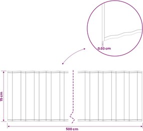 vidaxl Περίγραμμα γκαζόν 5 μ x 15 εκ Γαλβανισμένος Χάλυβας Ασημί