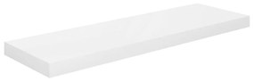 Ράφι Τοίχου Γυαλιστερό Άσπρο 80x23,5x3,8 εκ. MDF - Λευκό