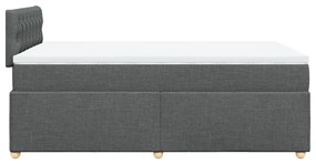 vidaXL Κρεβάτι Boxspring με Στρώμα Σκούρο Γκρι 120x200 εκ. Υφασμάτινο