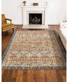 VEVOR Large Area Rug 8 x 10 ft Anti-Skid Indoor Floor Mat Vintage Brown Green