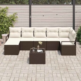 vidaXL Σετ Καναπέ 8 pcs Καφέ συνθετικό ρατάν
