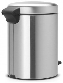 Κάδος με πεντάλ Brabantia NewIcon 649011, 5 L, Εύκολο κλείσιμο, Αντιολισθητική βάση, Inox/Matte