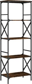 vidaXL Βιβλιοθήκη 5 Επιπέδων Καπνιστή Δρυς 59x35x171 εκ. Επεξεργ. Ξύλο