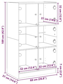 Ντουλάπι με Πόρτες Λευκό 68x37x109 εκ. από Επεξεργασμένο Ξύλο - Λευκό