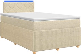 vidaXL Κρεβάτι box spring με στρώμα Κρεμ 120 x 190 cm Ύφασμα