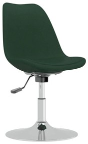 vidaXL Καρέκλες Τραπεζαρίας Περιστρ. 4 τεμ. Σκούρο Πράσινο Υφασμάτινες