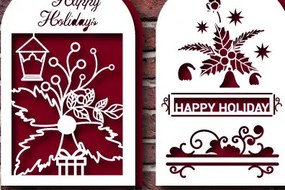 Σετ των 2 Intra απο ξύλο plywood 3mm-4mm πάχος χριστουγεννιάτικων δώρων Layer1056 Δίασταση 15x15 cm INTRAFABR-105325583