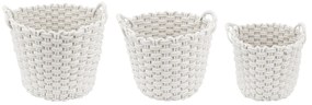 Artekko Woven Λευκά Υφασμάτινα Καλάθια από Βαμβάκι και Πολυεστέρα (61x40x20)cm 3pcs Artekko 23620-3