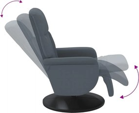 vidaXL Πολυθρόνα Relax Σκούρο Γκρι Βελούδινη με Υποπόδιο