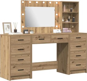 vidaXL Τραπέζι περιποίησης 3 pcs Artisan Oak Επεξεργασμένο ξύλο