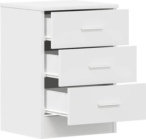 vidaXL Κομοδίνα 2 τεμ. Λευκά 38 x 35 x 56 εκ. από Επεξ. Ξύλο