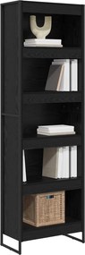 vidaXL Βιβλιοθήκη 60 x 30 x 189,5 εκ Επεξεργασμένο Ξύλο Μαύρη Οξυά