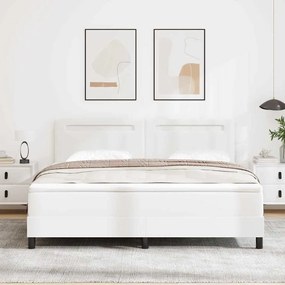 vidaXL Κρεβάτι με Στρώμα με στρώμα Λευκό 180 x 200 cm Τεχνητό δέρμα