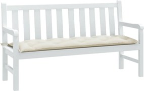 vidaXL Μαξιλάρι Πάγκου Κήπου Κρεμ 150x50x7 εκ. Ύφασμα