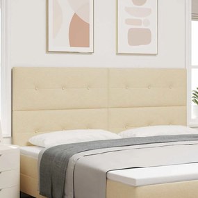 vidaXL Κεφαλάρι με κεφαλάρι Κρεμ 200 cm Τεχνητό Δέρμα