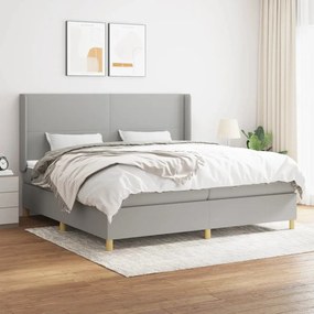 ΚΡΕΒΑΤΙ BOXSPRING ΜΕ ΣΤΡΩΜΑ ΑΝΟΙΧΤΟ ΓΚΡΙ 200X200 ΕΚ. ΥΦΑΣΜΑΤΙΝΟ 3131857