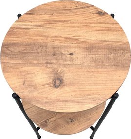 Τραπεζάκι βοηθητικό Argento Megapap χρώμα pine oak 43x43x60εκ.