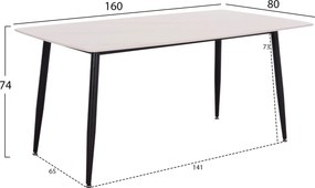 ΣΕΤ ΤΡΑΠΕΖΑΡΙΑΣ ΕΣ. ΧΩΡΟΥ 5ΤΜΧ CORNEL HM10954.02 ΛΕΥΚΟ ΜΑΡΜΑΡΟ TOP-ΜΠΕΖ ΥΦΑΣΜΑ
