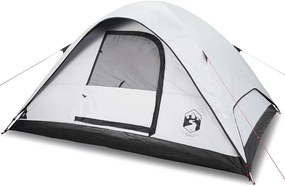 vidaXL Σκηνή Οικογενειακή 6 Ατόμων Αδιάβροχη Λευκή Ύφασμα Συσκότισης