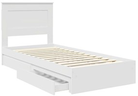 vidaXL Κρεβάτι Αποθήκης Λευκό 90 x 190 cm Επεξεργασμένο ξύλο